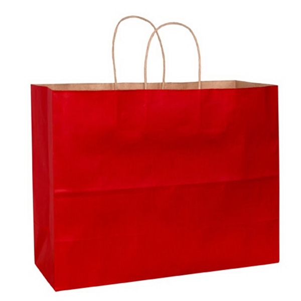 16" x 6" x 13" Kraft paper shopping bag with serrated... from ASI 35290 American Ad Bag Co