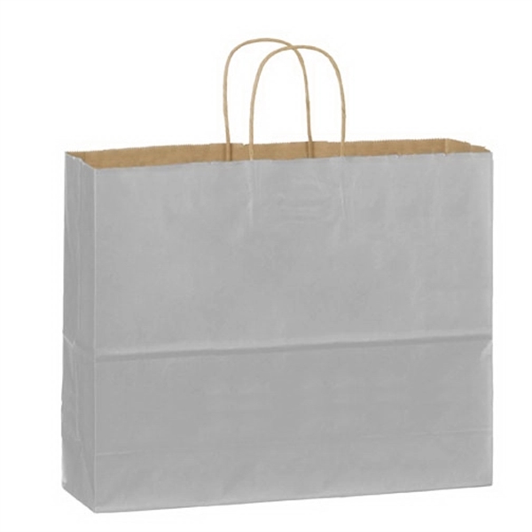 16" x 6" x 13" Kraft paper shopping bag with serrated... from ASI 35290 American Ad Bag Co
