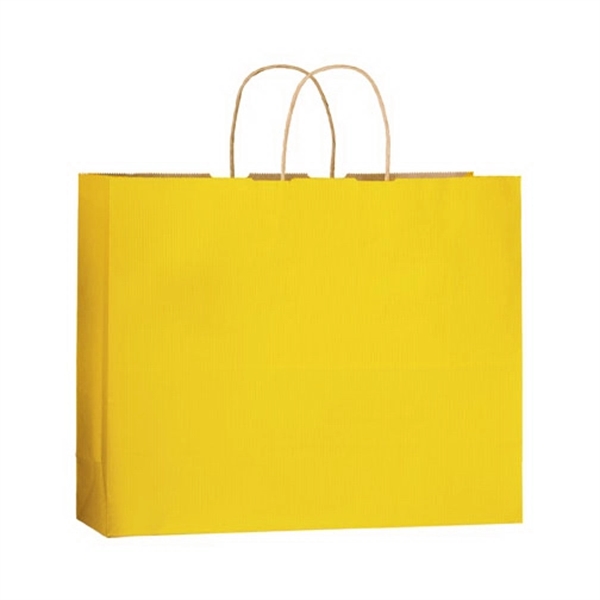 16" x 6" x 13" Kraft paper shopping bag with serrated... from ASI 35290 American Ad Bag Co
