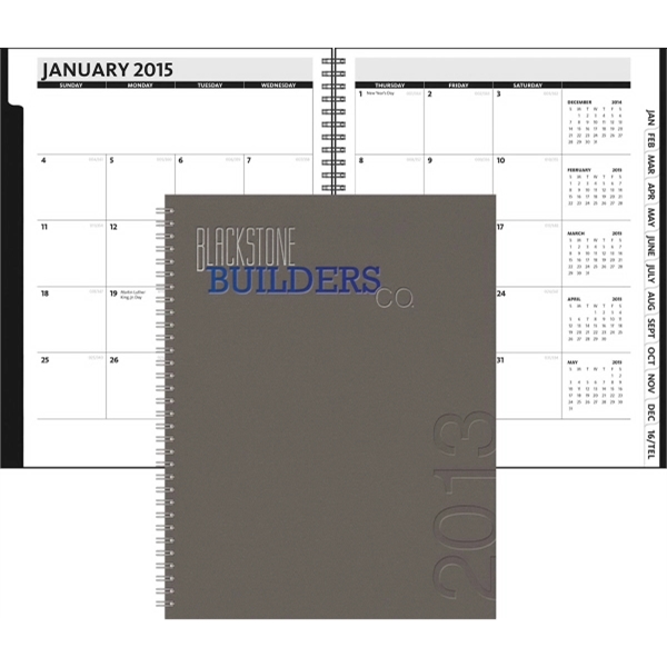8.5" x 11" vertical monthly planner with foil imprint and features... from ASI 91340 Journalbooks/Timeplanner Calendars