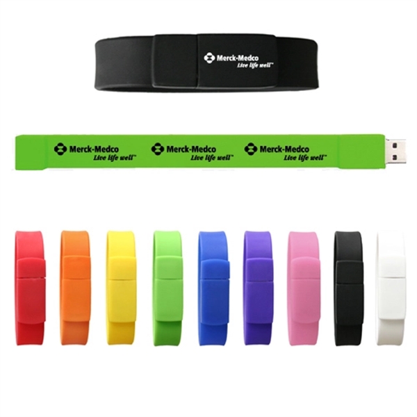 Silicone Wristband USB Flash Drive Bracelet... from ASI 68366 Makana Line LLC