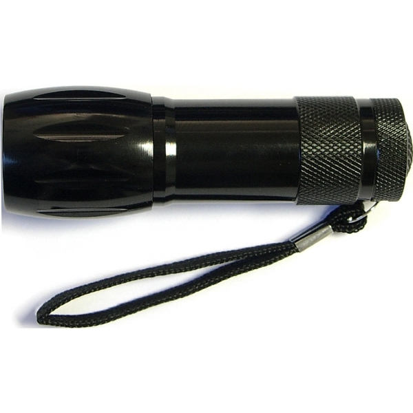 Aluminum 9 LED flashlight with Batteries... from ASI 74585 Nu Promo International / Nu Promo Line