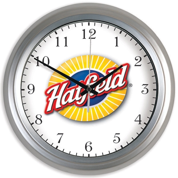 Round wall clock made of metal measuring 10.25" with a black... from ASI 66390 LarLu / Display-Tec