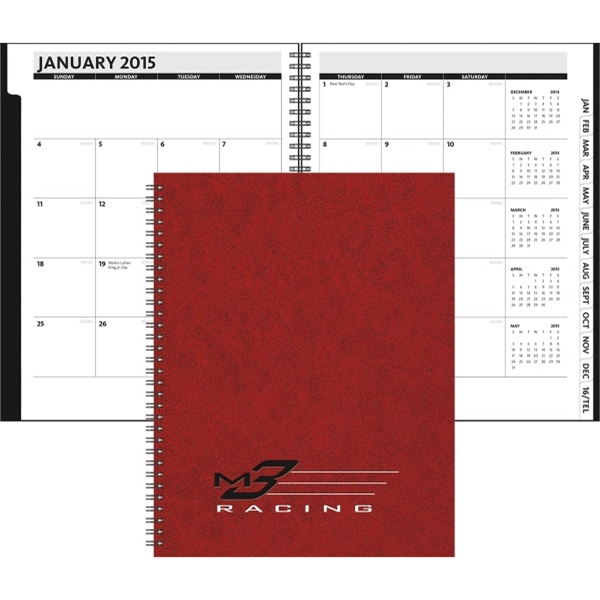 8.5" x 11" vertical monthly planner with foil imprint and 2... from ASI 91340 Journalbooks/Timeplanner Calendars