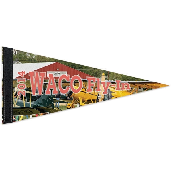 Premium pennant measuring 8" x 18" with a sewn strip.... from ASI 66390 LarLu