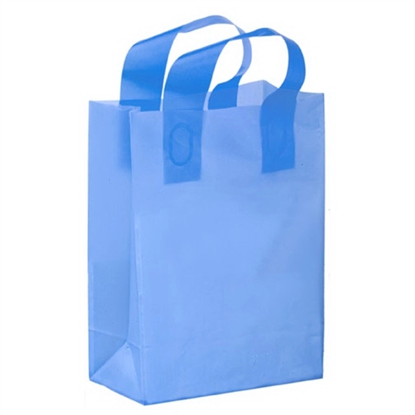 8" x 4" x 11" color-frosted HDPE plastic shopping bag with... from ASI 35290 American Ad Bag Co