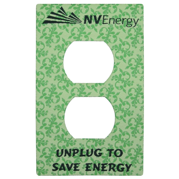 Custom fabric outlet plate decal with non-permanent adhesive backing.... from ASI 92980 WOV-IN® / WOV-IN®
