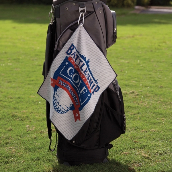 15" x 18" microfiber waffle golf towel with corner grommet and... from ASI 79750 Pro Towels / Pro Vision