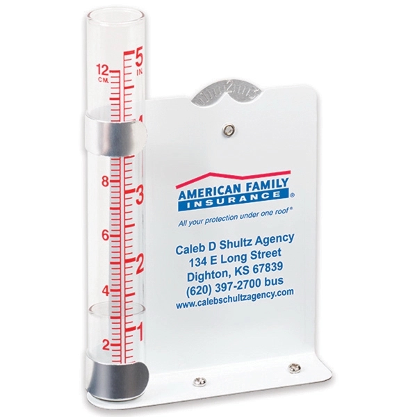 Aluminum rain gauge measuring 3.75" W x 5.5" H with a... from ASI 66390 LarLu