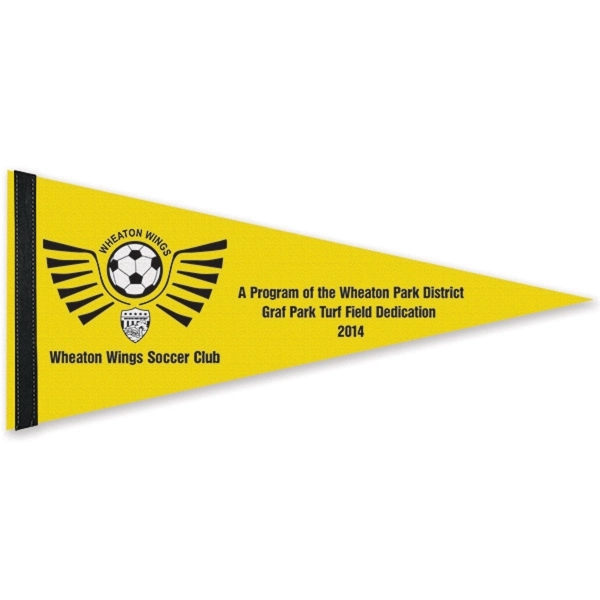 Durable, premium pennant measuring 8" x 18" with a 1" sewn... from ASI 66390 LarLu