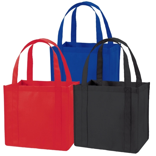 Non-woven shopping tote bag with plastic insert, gusseted sides and handles.... from ASI 39820 Opusline (Benmex) / Opus Line