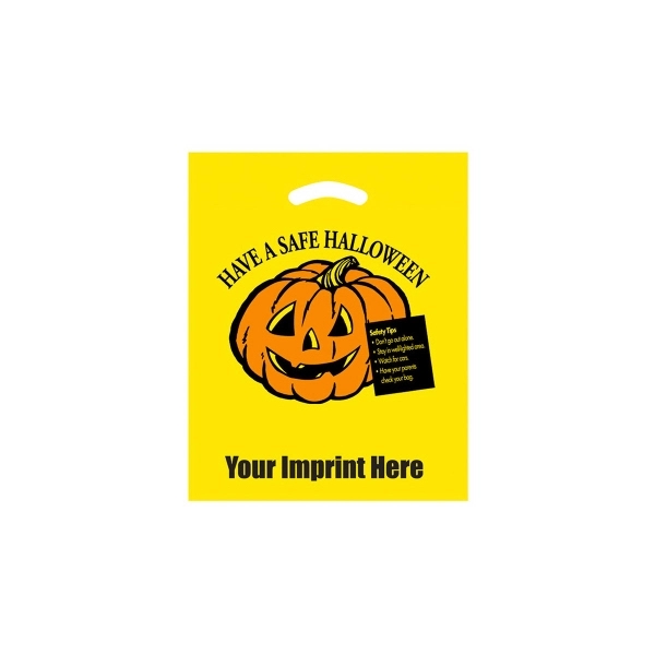 12" x 15" yellow LDPE plastic bag with Halloween theme and... from ASI 35290 American Ad Bag Co