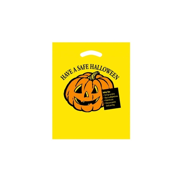 12" x 15" yellow LDPE plastic bag with Halloween theme and... from ASI 35290 American Ad Bag Co