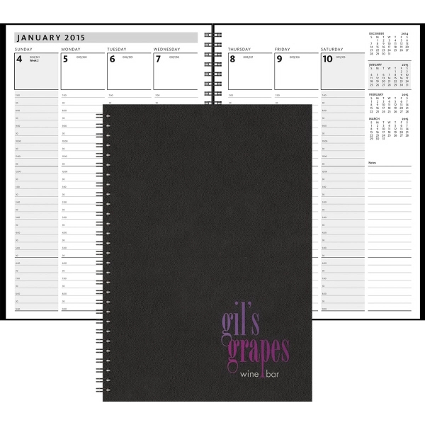 7" x 10" leatherette weekly appointment and scheduling planner with foil... from ASI 91340 Journalbooks/Timeplanner Calendars