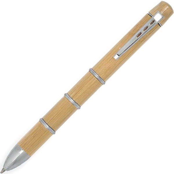 Bamboo silver twist ballpoint pen with black ink.... from ASI 46755 Cosmo Promos