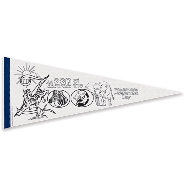 Durable, Color-Me pennant measuring 12" x 30" with a 1" sewn... from ASI 66390 LarLu