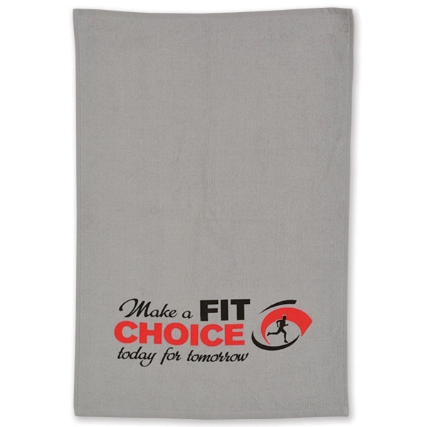 Colored golf towel measuring 16" x 26" and made of terry... from ASI 66390 LarLu / McArthur Towel & Sports