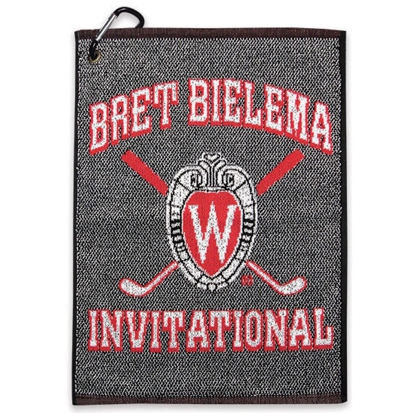 Premium jacquard golf towel measuring 16" x 24" with a sophisticated... from ASI 66390 LarLu / McArthur Towel & Sports