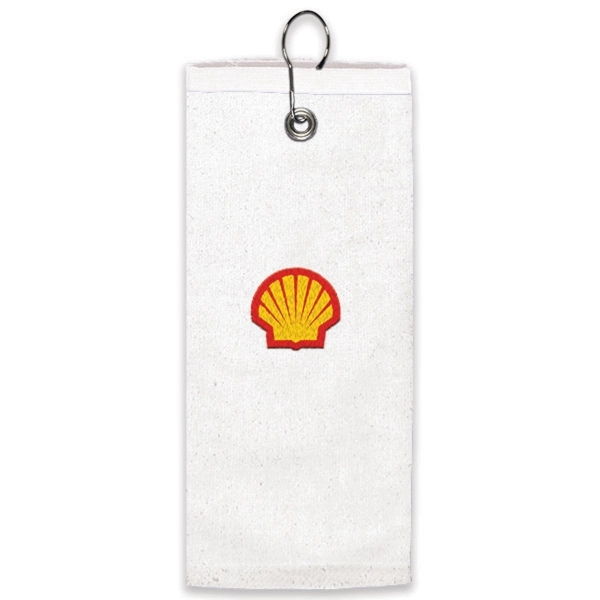 Golf towel measuring 11" x 18" and made of 100% cotton... from ASI 66390 LarLu / McArthur Towel & Sports