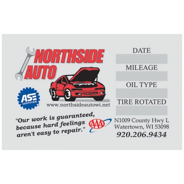 White custom shaped ultra decal measuring 2-5 sq. in. and made... from ASI 66390 LarLu