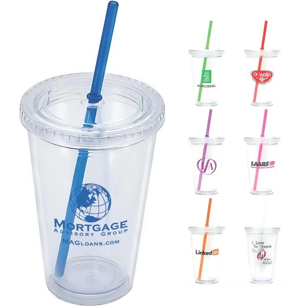 Crystal 16 oz Clear Double Wall Acrylic Tumbler... from ASI 46755 Cosmo Promos