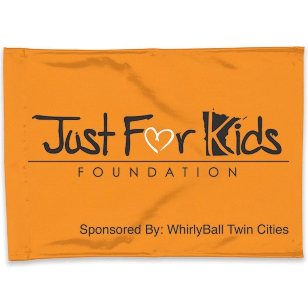 Durable white knit polyester one-sided flag measuring 14" H x 20"... from ASI 66390 LarLu