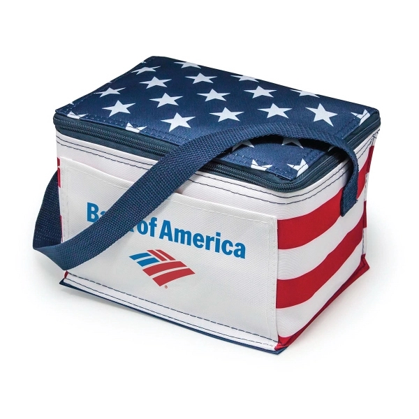 6 pack insulated cooler.  Heat sealed and leak proof. Patriotic... from ASI 30112 ACE Products / Ace Line