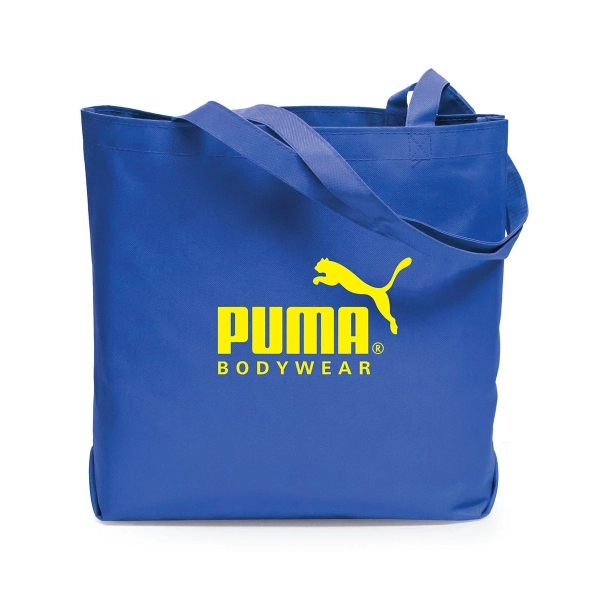 600D polyester tote bags are  made with self fabric handles.... from ASI 30112 ACE Products / Ace Line