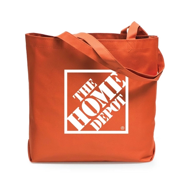 600D polyester tote bags are  made with self fabric handles.... from ASI 30112 ACE Products / Ace Line