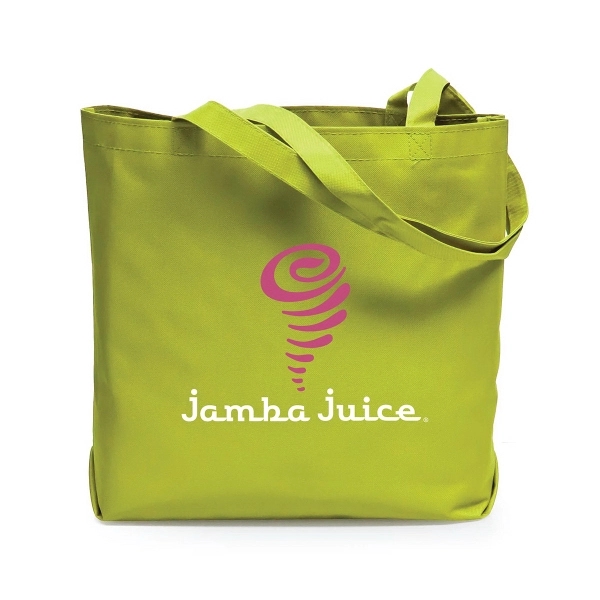 600D polyester tote bags are  made with self fabric handles.... from ASI 30112 ACE Products / Ace Line