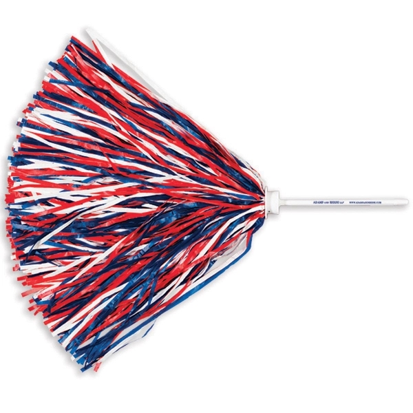Imprinted pom with 6" white plastic handle and 750 streamers.... from ASI 66390 LarLu