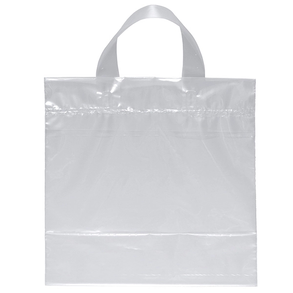Low-density plastic bag with sturdy, fused soft loop handles.... from ASI 37940 Bag Makers Inc