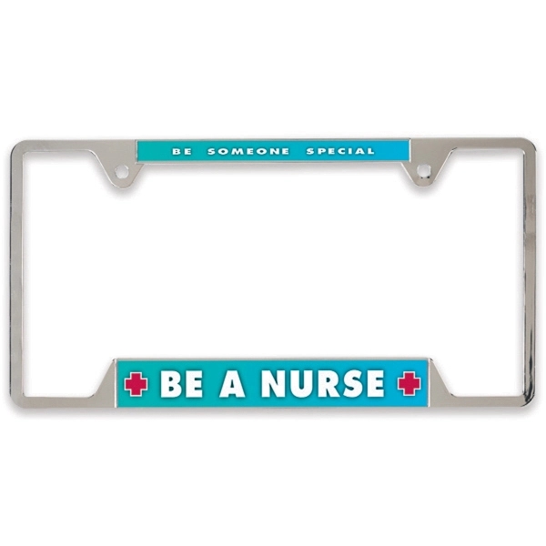 Metal license plate frame measuring 6.25" x 12.25" with two mounting... from ASI 66390 LarLu