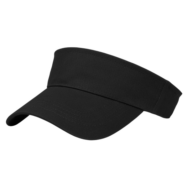 Cotton twill brushed cotton twill tennis visor with fabric strap and... from ASI 43792 Cap America Inc