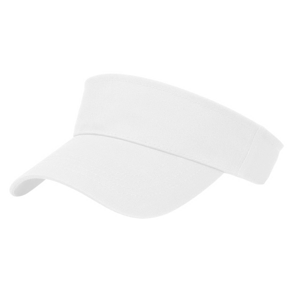 Cotton twill brushed cotton twill tennis visor with fabric strap and... from ASI 43792 Cap America Inc