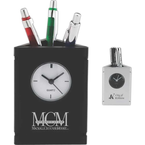 Triangular Penholder Clock... from ASI 46755 Cosmo Promos