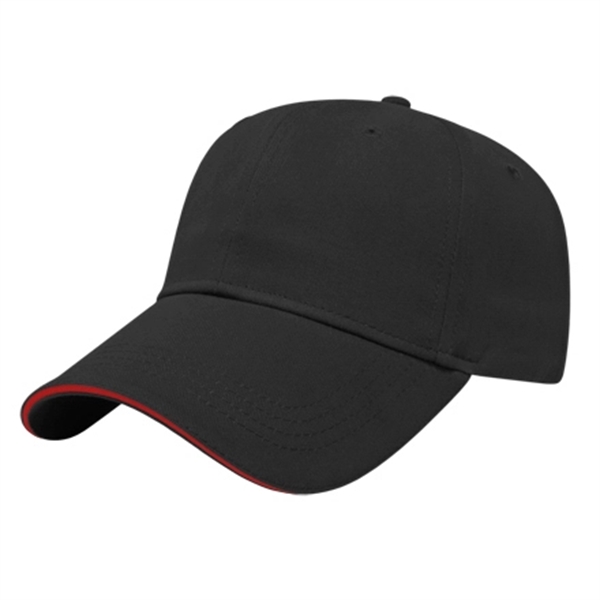 Low profile six panel structured cotton twill cap with fabric strap... from ASI 43792 Cap America Inc