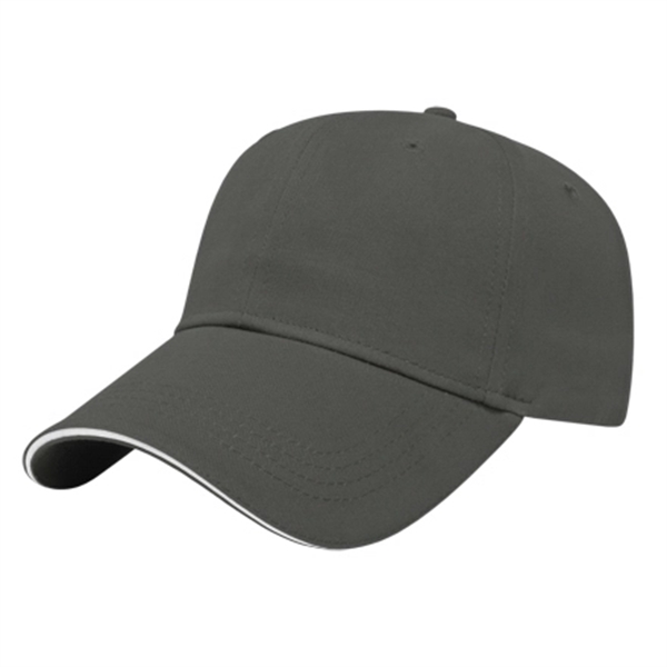 Low profile six panel structured cotton twill cap with fabric strap... from ASI 43792 Cap America Inc