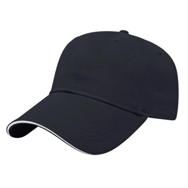 Low profile six panel structured cotton twill cap with fabric strap... from ASI 43792 Cap America Inc