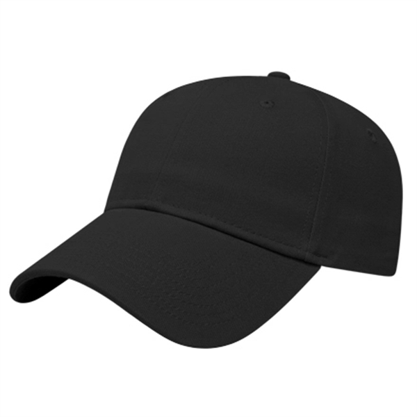 Medium profile six panel structured cotton twill cap with fabric strap... from ASI 43792 Cap America Inc