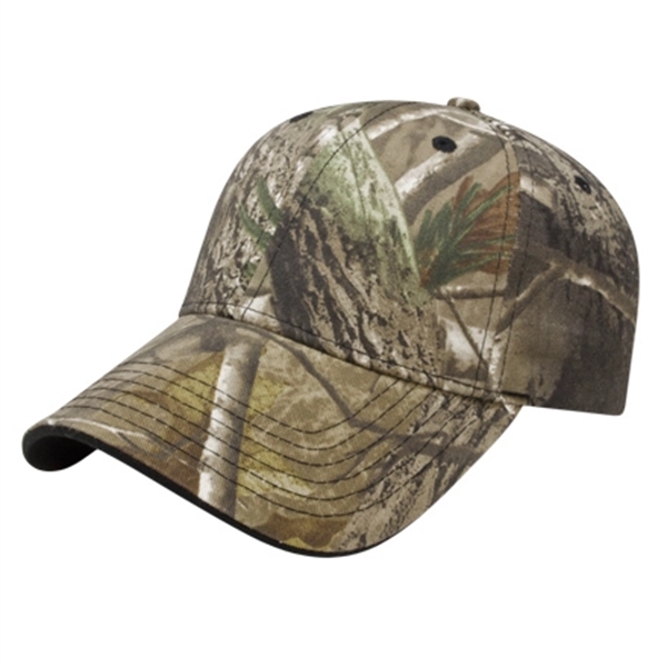 Medium profile six panel two tone camouflage twill cap.... from ASI 43792 Cap America Inc
