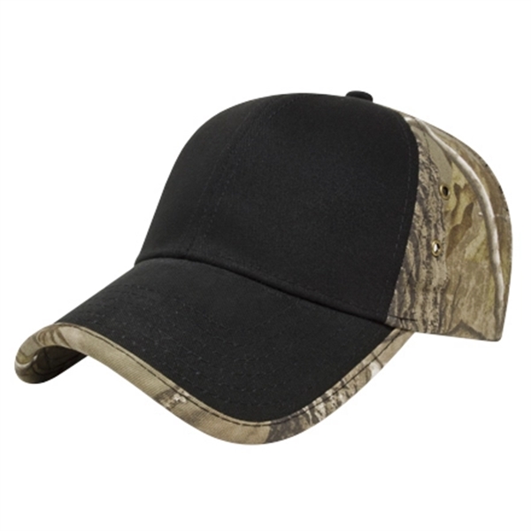 Medium profile six panel chino twill cap with RealTree® camo back,... from ASI 43792 Cap America Inc