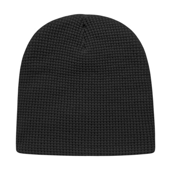 Acrylic and polyester waffle knit beanie with embroidered imprint.... from ASI 43792 Cap America Inc