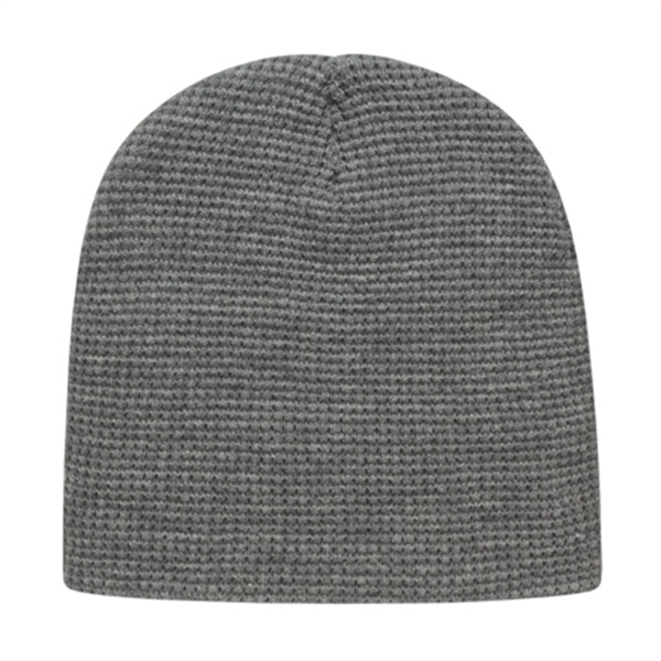 Acrylic and polyester waffle knit beanie with embroidered imprint.... from ASI 43792 Cap America Inc