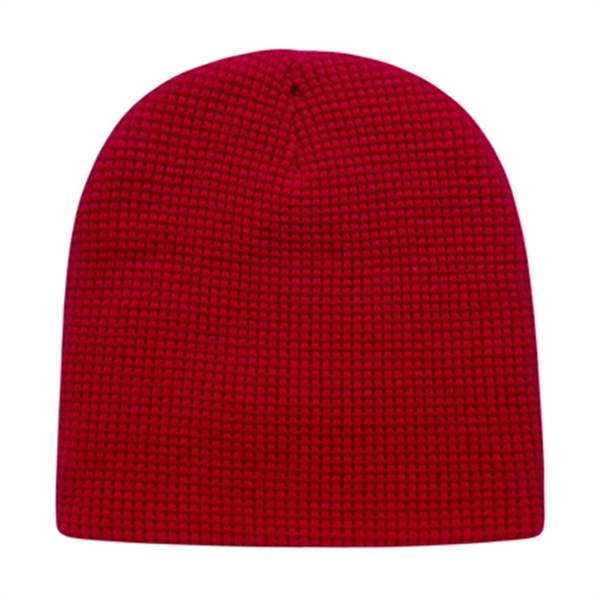Acrylic and polyester waffle knit beanie with embroidered imprint.... from ASI 43792 Cap America Inc