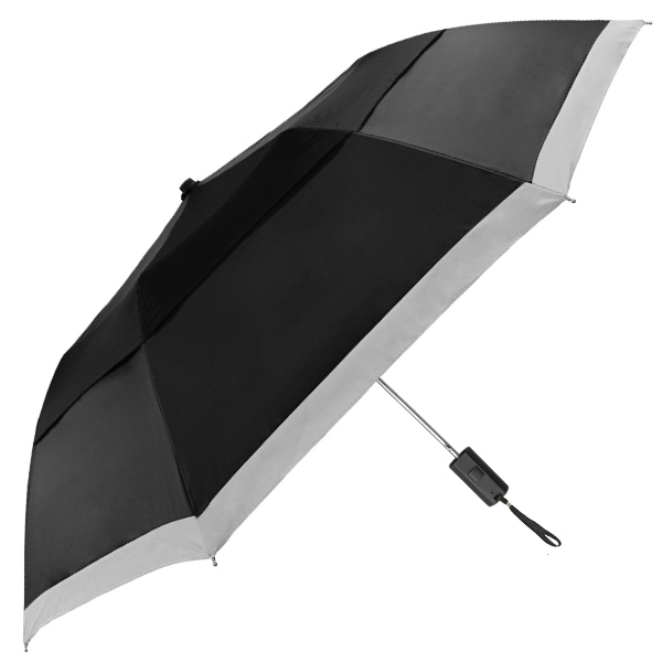 Vented automatic folding umbrella with 360-degree reflective strip and generous 42"... from ASI 89955 StrombergBrand / Stromberg Brand Stromberg