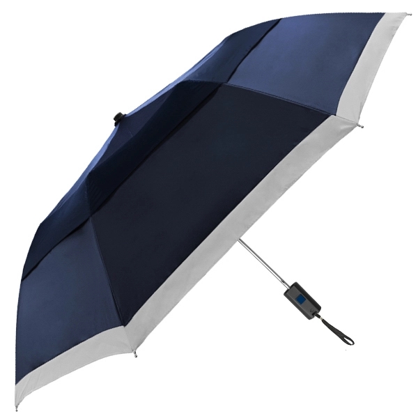 Vented automatic folding umbrella with 360-degree reflective strip and generous 42"... from ASI 89955 StrombergBrand / Stromberg Brand Stromberg