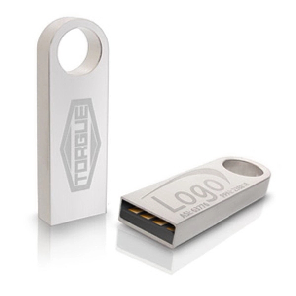 Silver metal USB drive offered in multiple capacities with a slender,... from ASI 63776 KTI Networks Inc / KTI Promo