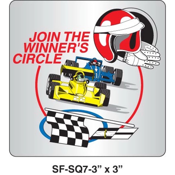 Square foil stickers with permanent adhesive on a roll.... from ASI 79392 Premiums Plus Inc / Premiums Plus Canada