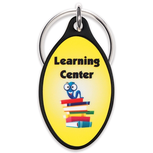 Oval key ring with black powder-coated finish.... from ASI 66390 LarLu